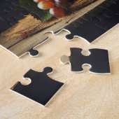 Druiven en een fles wijn Stilleven Legpuzzel (Zijkant)