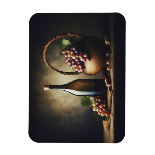 Druiven en een fles wijn Stilleven Magneet (Verticaal)