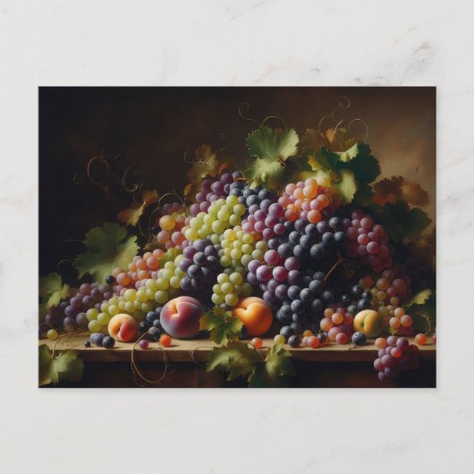 Druiven en Fruit Stilleven Schilderen Briefkaart (Voorkant)