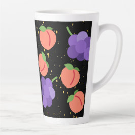 druiven en perziken patroon latte mok