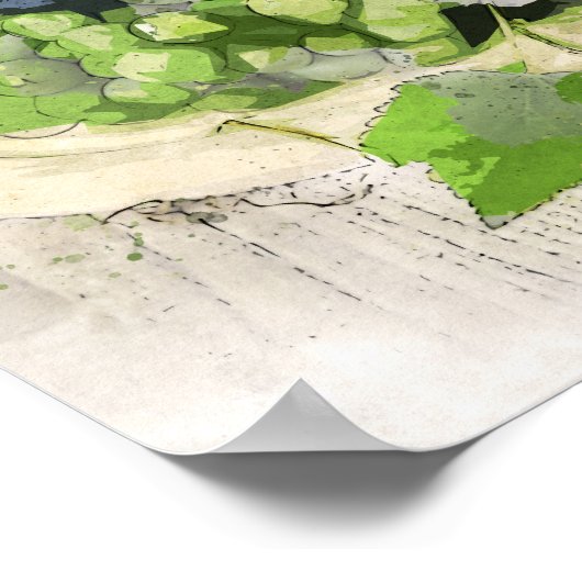 druiven en poster van wijn (Hoek)