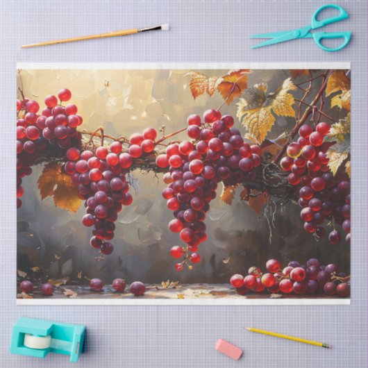 Druiven en Vine Oil Painting Decoupage Tissuepapier (Craft)