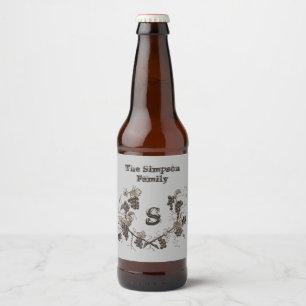 druiven en vinnen zwart wit Monogram toevoegen Bier Etiket