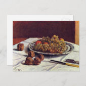Druiven en walnoten op een tafelgerei briefkaart (Voorkant / Achterkant)