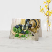 druiven en wenskaart van wijn kaart (Gele Bloem)