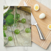 Druiven en wijn keukenhanddoek (Quarter Fold)