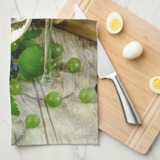 Druiven en wijn keukenhanddoek (Quarter Fold)