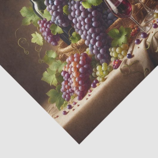 Druiven en Wijn Stilleven Decoupage Tissuepapier (Detail)