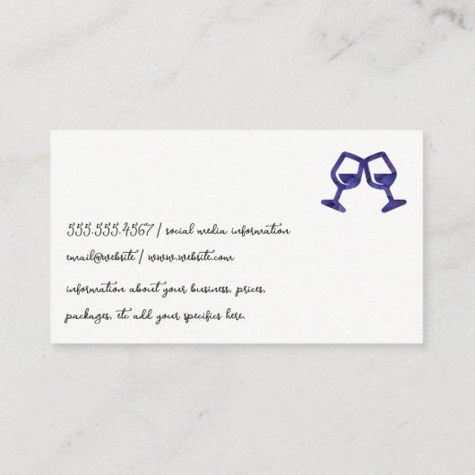 Druiven en wijnflessen visitekaartje (Achterkant)