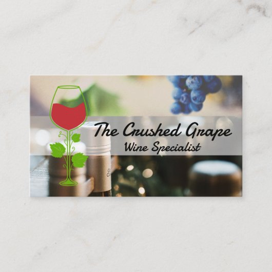 Druiven en wijnflessen visitekaartje (Voorkant)