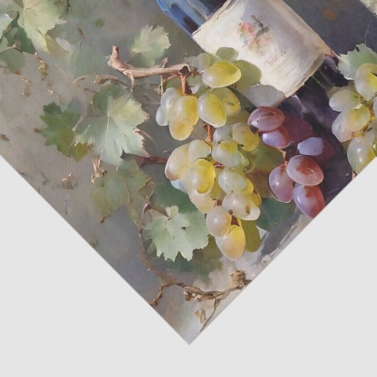 Druiven en Wijnflessen Waterverf Decoupage Tissuepapier (Detail)