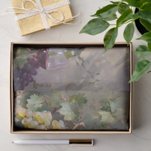 Druiven en Wijnflessen Waterverf Decoupage Tissuepapier (Geschenk)