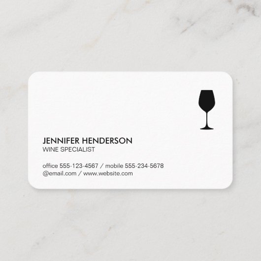 Druiven en wijnglas Sommelier Visitekaartje (Achterkant)