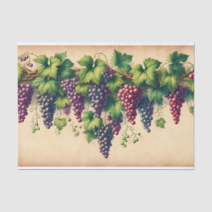 Druiven en wijnstok op perkament decoupage tissuepapier