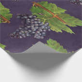 druiven en wijnstokken op Paars Cadeaupapier (Hoek)