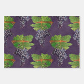  druiven en wijnstokken op Paars Inpakpapier Vel (Voorkant 2)