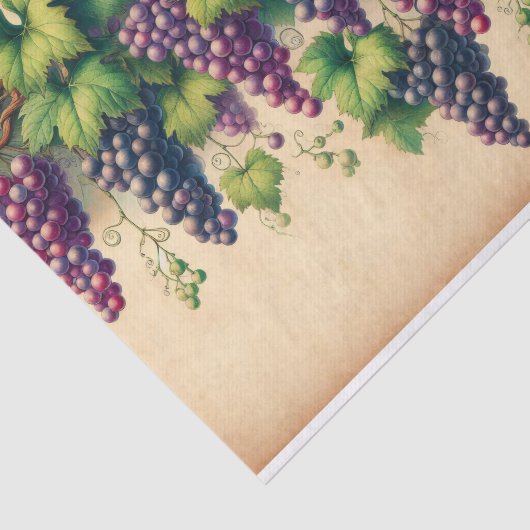 Druiven en wijnstokken op perkament Decoupage Tissuepapier (Detail)