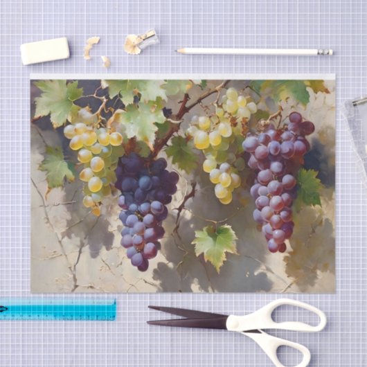 Druiven en Wijnstokken Waterverf Decoupage Tissuepapier (Craft)