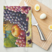 Druiven en Zonnebloemen Olieverfschilderij Theedoek (Quarter Fold)