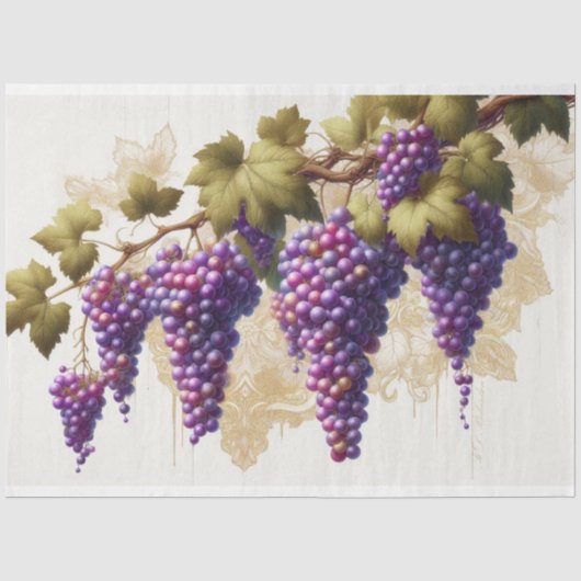 Druiven Flora Decoupage Tissue Paper Tissuepapier (Voorkant)