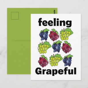 Druiven Fruit Gevoel Dankbaar Grappige Woordspelin Briefkaart