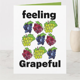 Druiven Fruit Gevoel Dankbaar Grappige Woordspelin Kaart