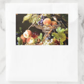 Druiven Fruit Vogel Stilleven schilderen Rechthoekige Sticker (Tas)