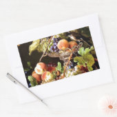 Druiven Fruit Vogel Stilleven schilderen Rechthoekige Sticker (Envelop)