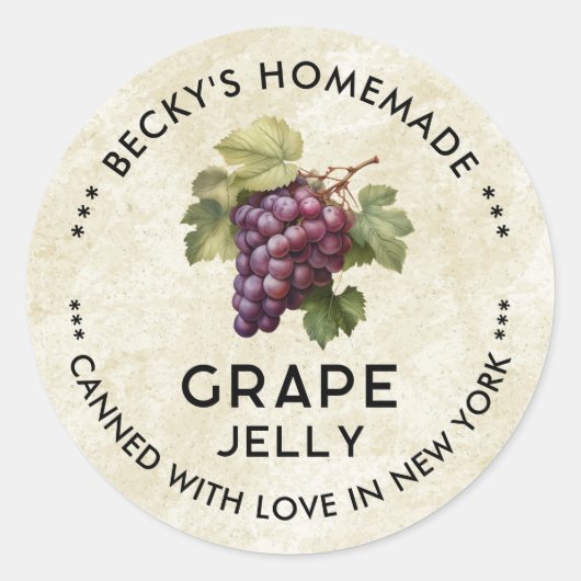 Druiven gelei stijl inblikken sticker (Voorkant)