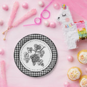 Druiven Gingham Papieren Bordje (Feest)