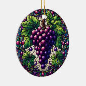 Druiven Glas in lood Keramisch Ornament (Rechts)