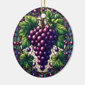 Druiven Glas in lood Keramisch Ornament (Links)