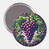 Druiven Glas in lood Magneet (Voorkant / Achterkant)