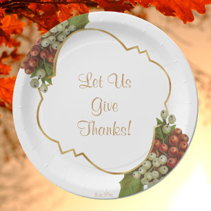  Druiven Goud Lijst Geef Bedankt Thanksgiving Papieren Bordje