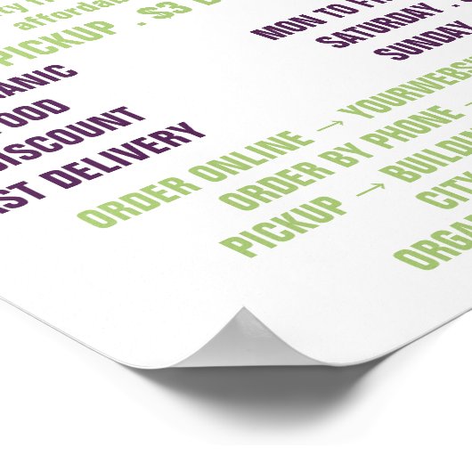 Druiven, groenteboeren Adverteren Poster (Hoek)