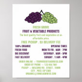 Druiven, groenteboeren Adverteren Poster (Voorkant)