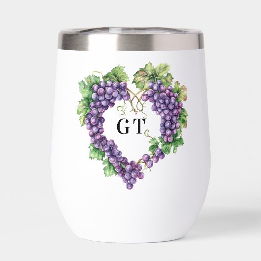 Druiven hart monogram initialen (Achterkant)