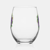 Druiven hart monogram initialen bruiloft wijnglas zonder voet (Links)