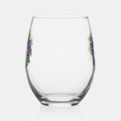 Druiven hart monogram initialen wijnglas zonder voet (Links)