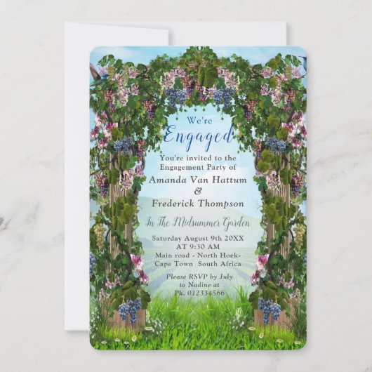 Druiven, Honeysuckles & Hummingbird Kaart (Voorkant)