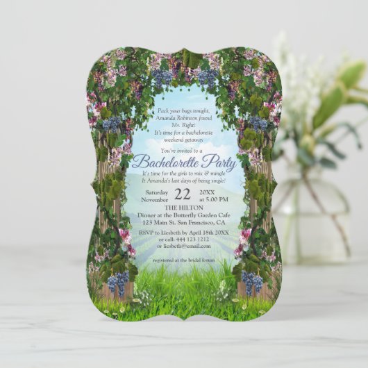 Druiven, Honeysuckles & Hummingbird Kaart (Staand voorkant)