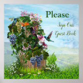 Druiven, Honeysuckles & Hummingbird Poster (Voorkant)