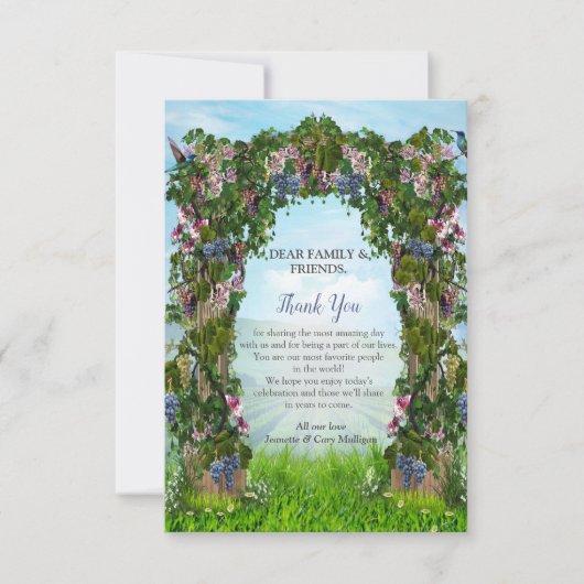 Druiven, Honeysuckles & Hummingbird RSVP Kaartje (Voorkant)