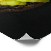 druiven in een mand en fles wijn poster (Hoek)