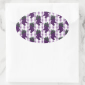 Druiven in Gingham Ovale Sticker (Tas)