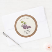 Druiven Jelly Jar Kraft papieren rand Ronde Sticker (Envelop)