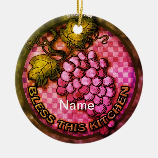 Druiven Keuken Keramisch Ornament (Voorkant)