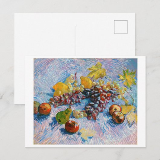 druiven, lemonen, peren en appelen, Van Gogh Briefkaart (Voorkant / Achterkant)