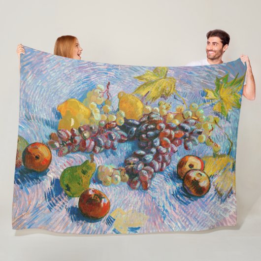 druiven, lemonen, peren en appelen, Van Gogh Fleece Deken (In situ)