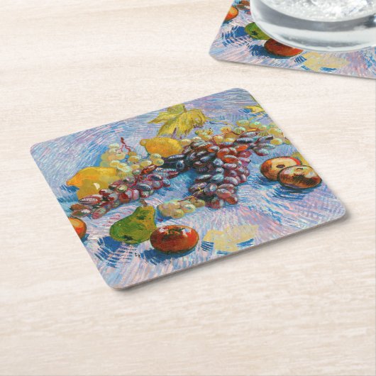 druiven, lemonen, peren en appelen, Van Gogh Kartonnen Onderzetters (Schuin)